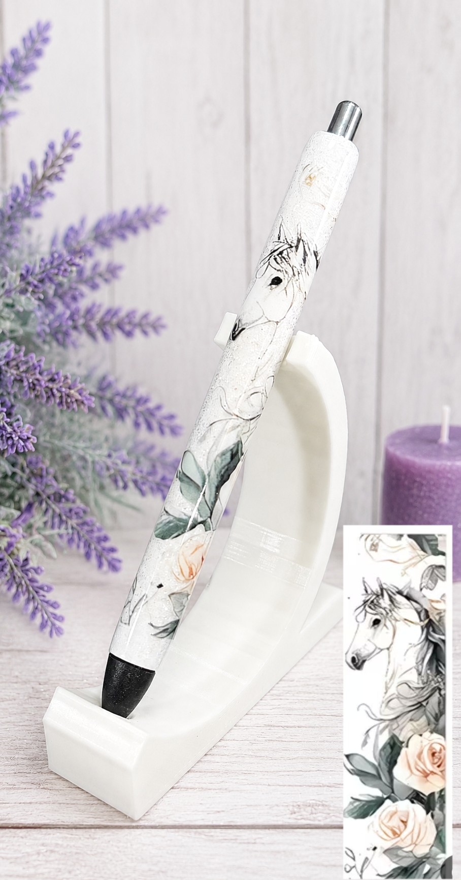 Handmade Horse glitter pen with free refill 2