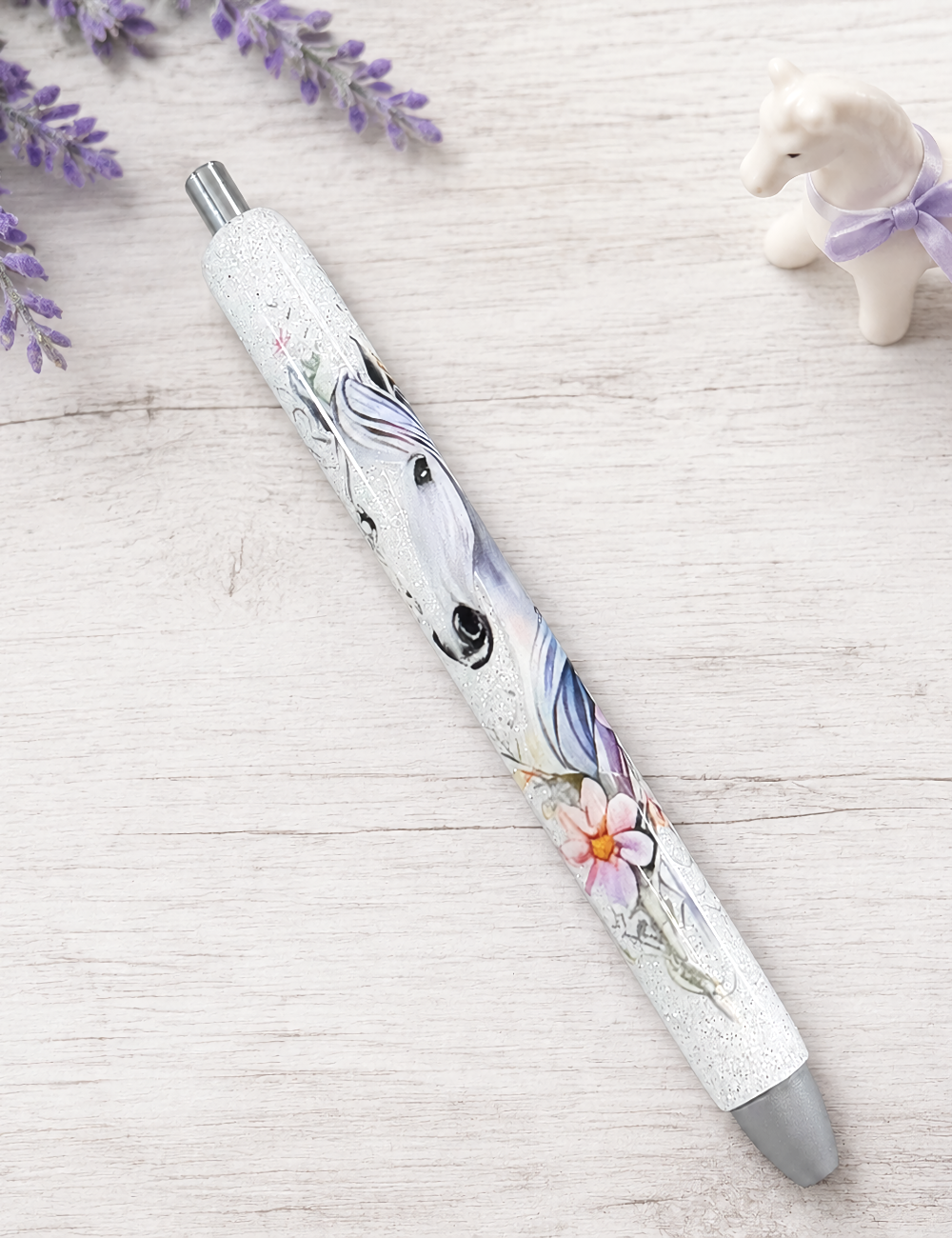 Handmade Horse glitter pen with free refill 3