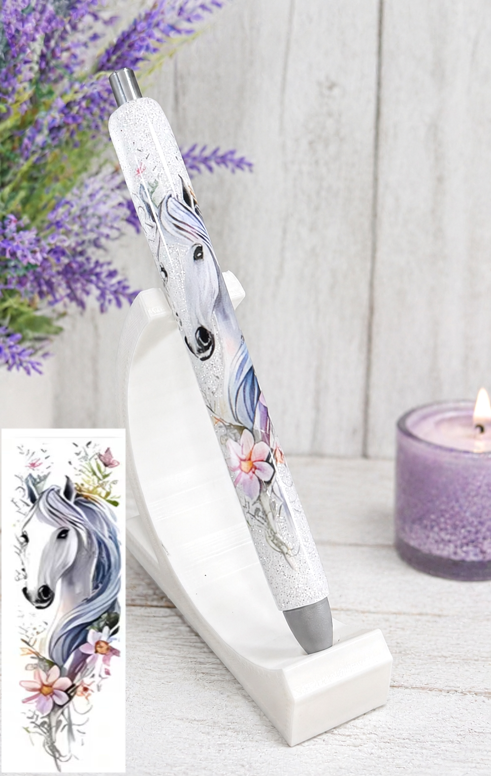 Handmade Horse glitter pen with free refill 3