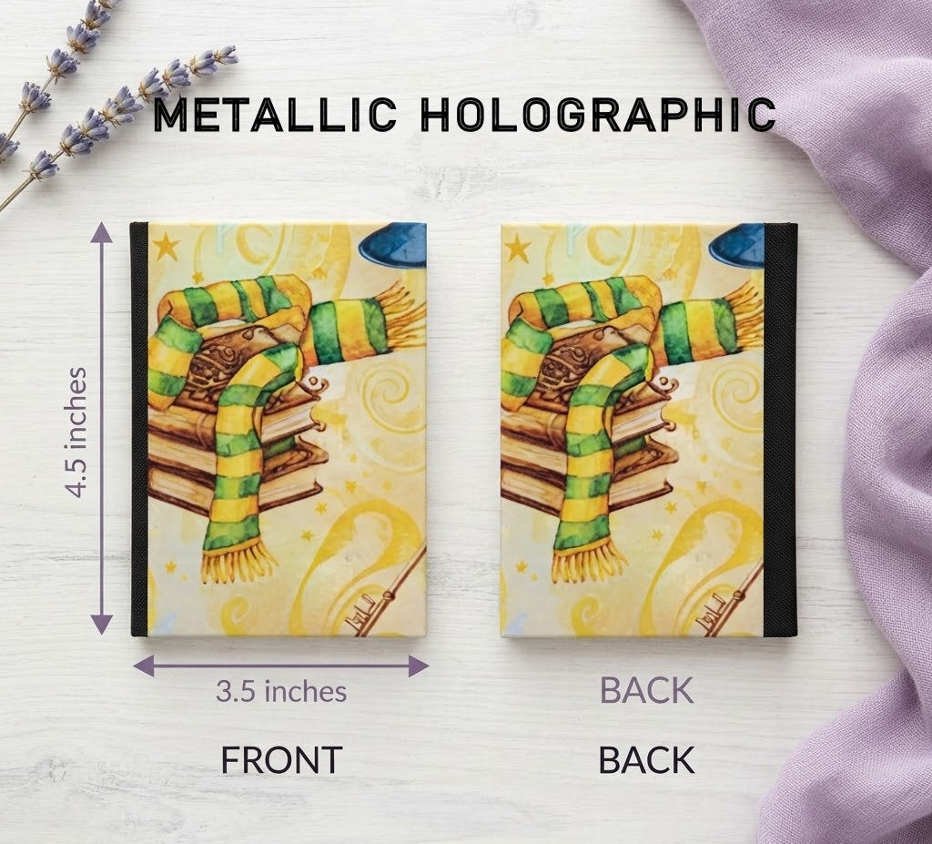 Decorative Vinyl Covered MINIATURE Composition Notebook Metallic Holographic Harry Potter