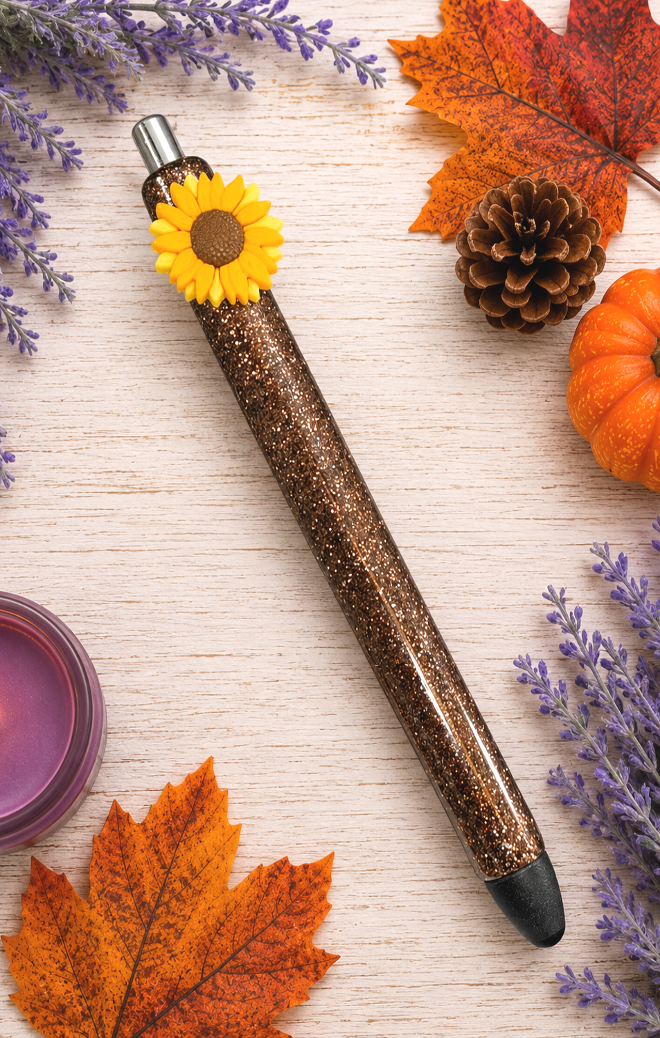 Handmade Sunflower Fall glitter pen with free refill 2