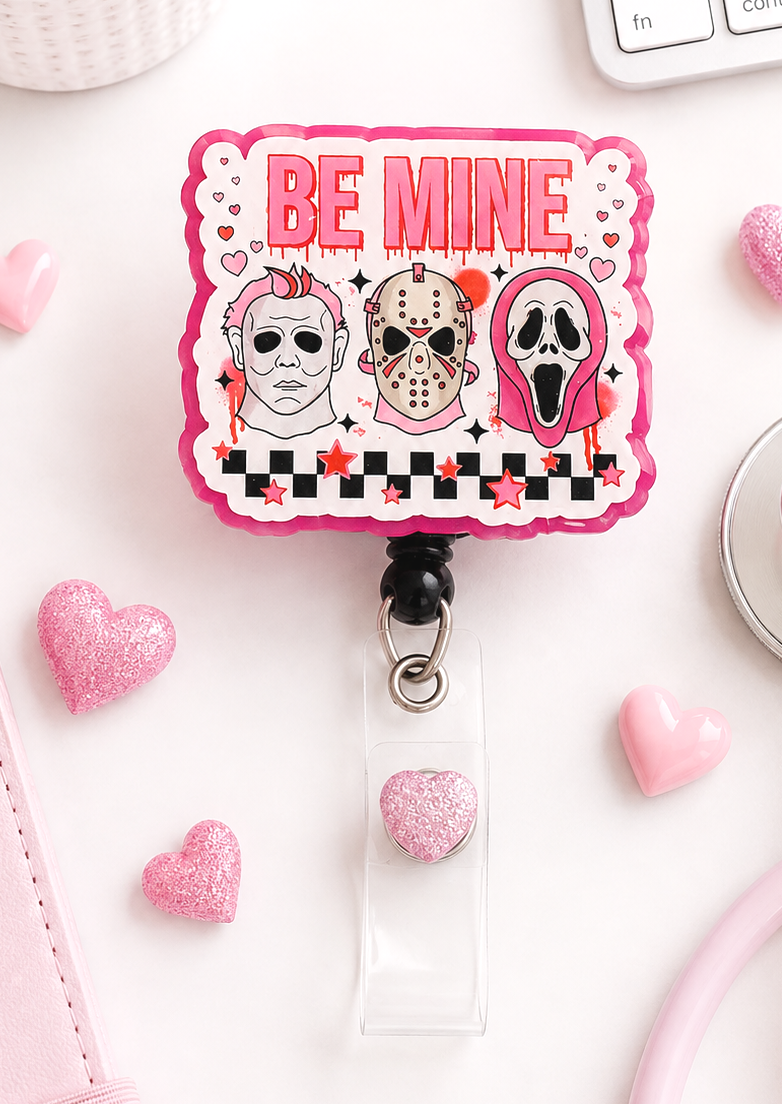 Handmade Be Mine Badge Reel