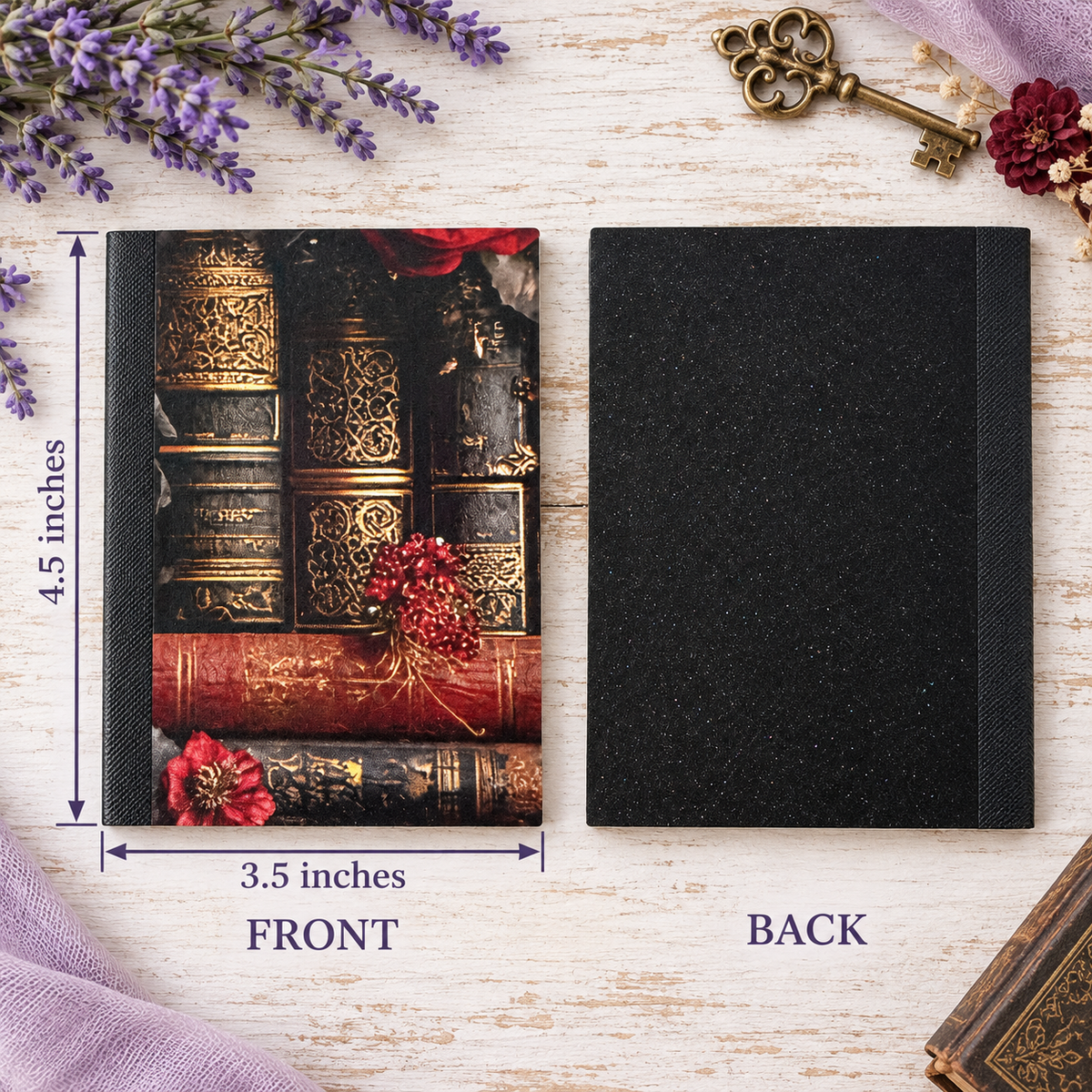 Decorative Vinyl Covered MINIATURE Composition Notebook Gothic Books