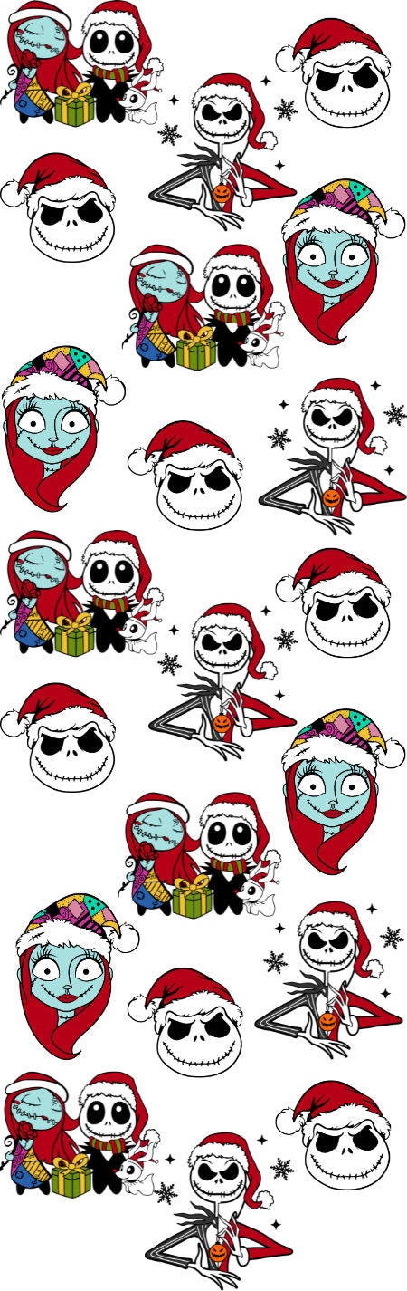 Handmade Jack and Sally glitter pen with free refill