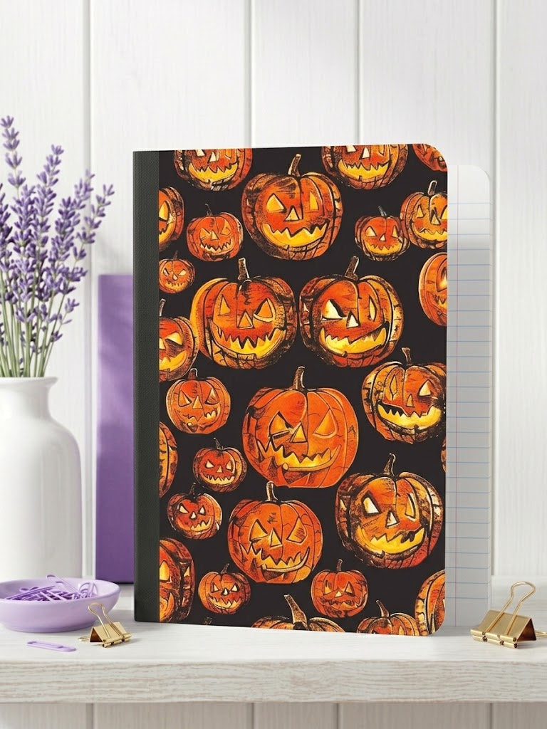 Decorative Vinyl Covered Composition Jack O Lanterns