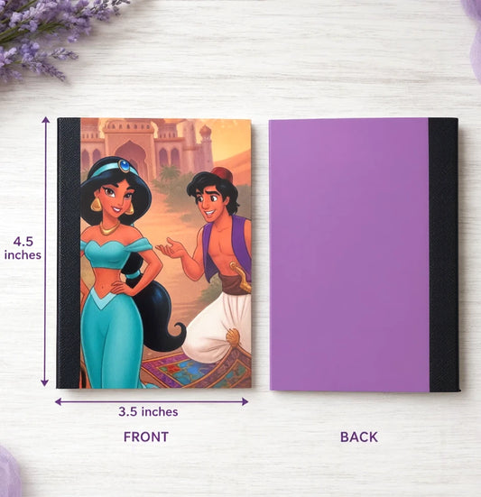 Decorative Vinyl Covered MINIATURE Composition Notebook Princess Metallic Holographic Jasmine