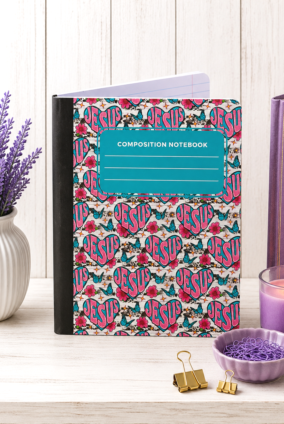 Decorative Vinyl Covered Composition Notebook Jesus