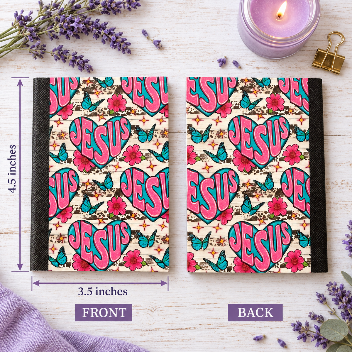 Decorative Vinyl Covered MINIATURE Composition Notebook Jesus