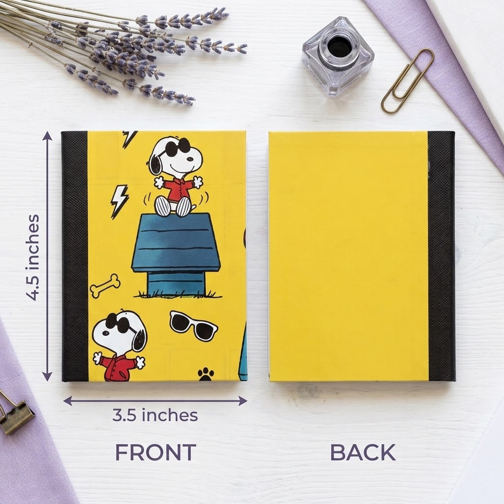 Decorative Vinyl Covered MINIATURE Composition Notebook Joe Cool Snoopy