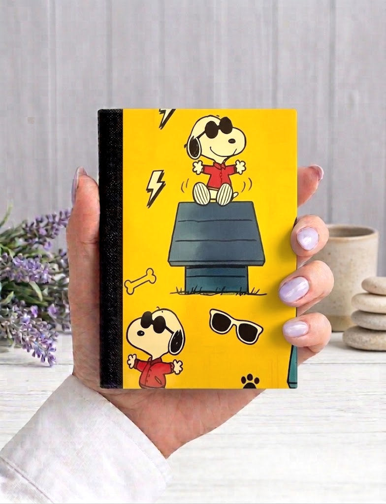 Decorative Vinyl Covered MINIATURE Composition Notebook Joe Cool Snoopy