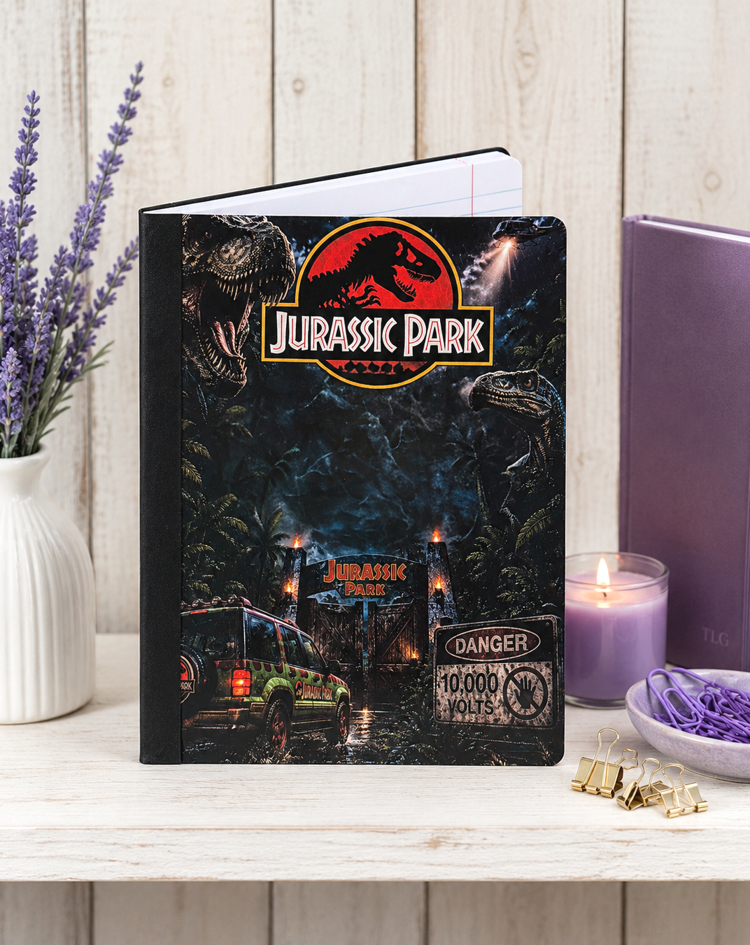 Decorative Vinyl Covered Composition Notebook Jurassic Park