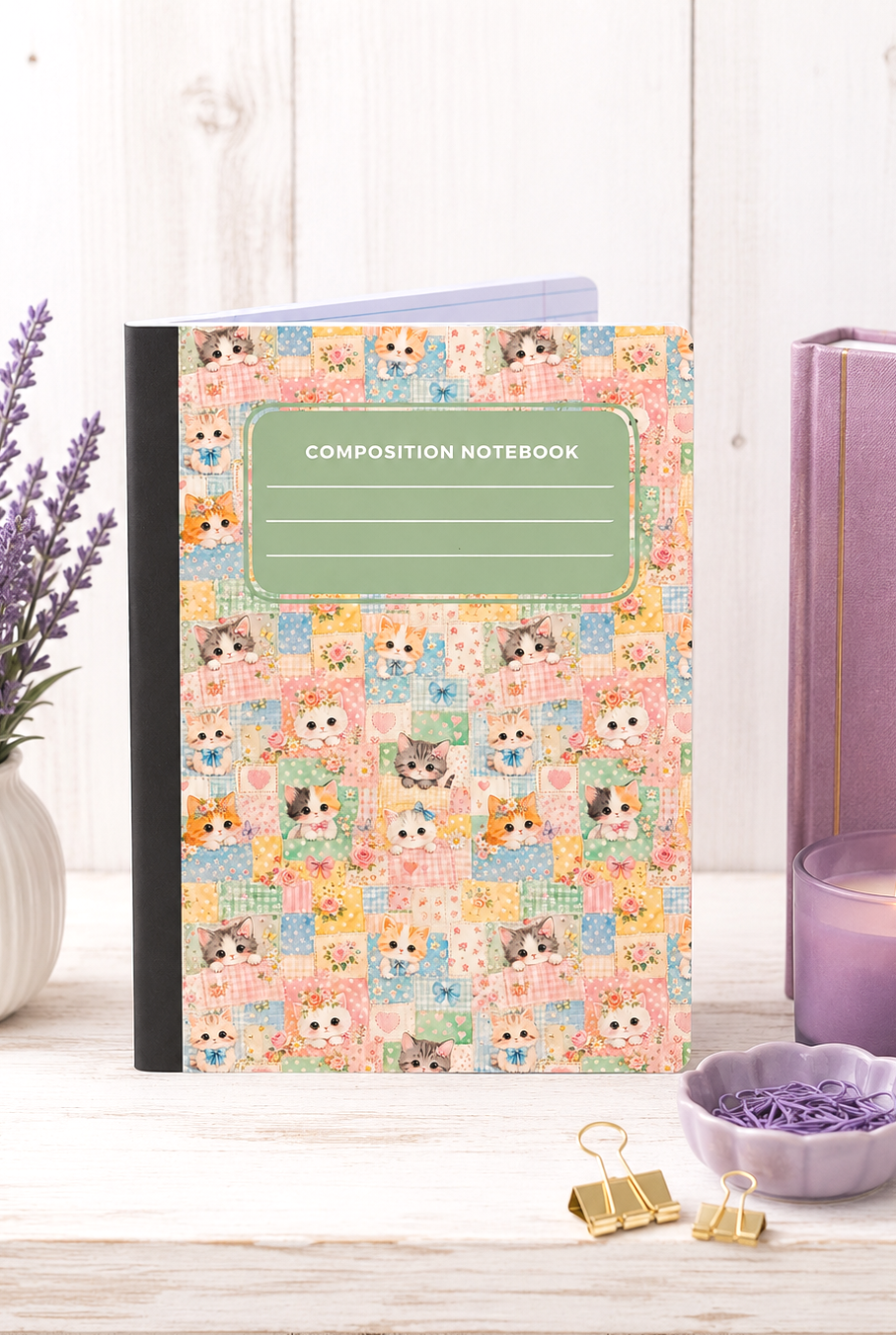 Decorative Vinyl Covered Composition Notebook Kittens