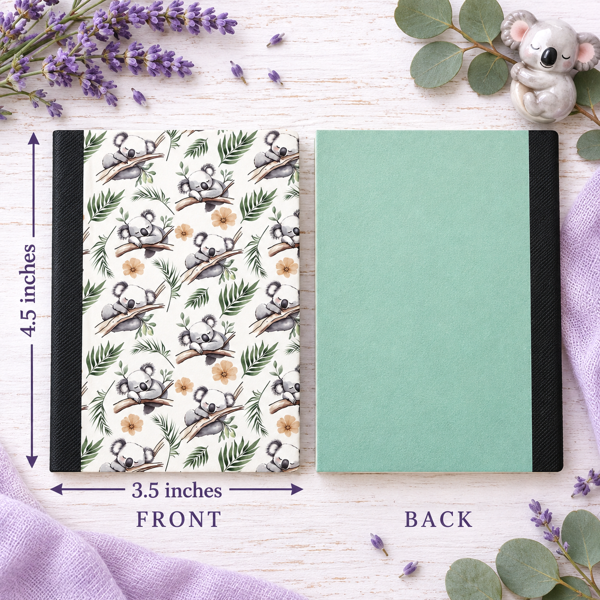 Decorative Vinyl Covered MINIATURE Composition Notebook Koalas