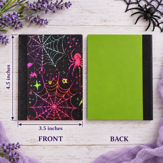 Decorative Vinyl Covered MINIATURE Composition Notebook Neon Halloween