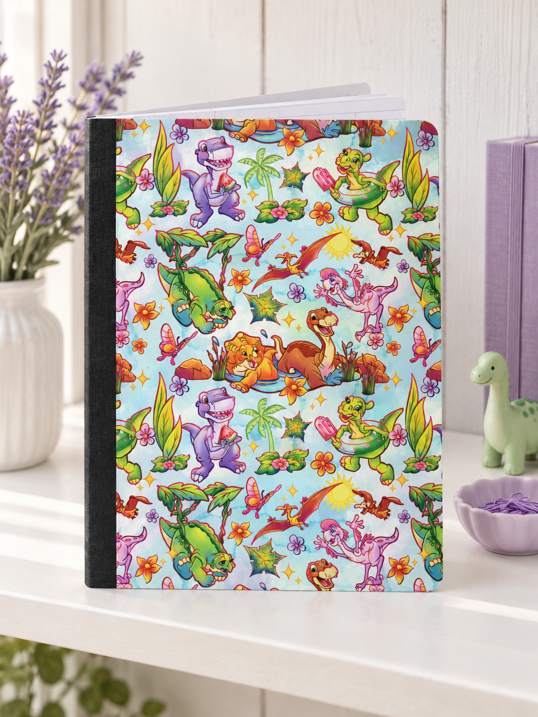 Decorative Vinyl Covered Composition Notebook Holographic Land Before Time