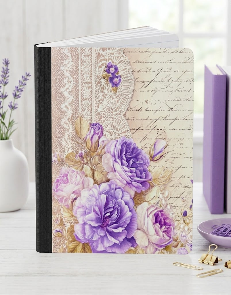 Decorative Vinyl Covered Composition Notebook French Lavender