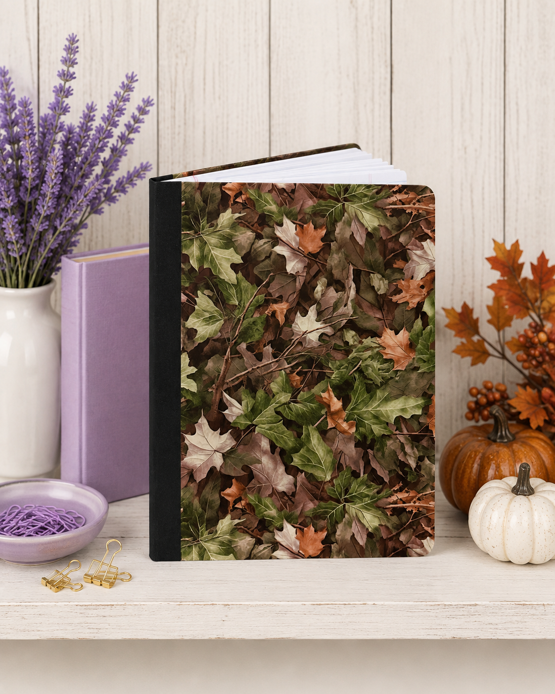Decorative Vinyl Covered Composition Notebook Fallen Leaves 1