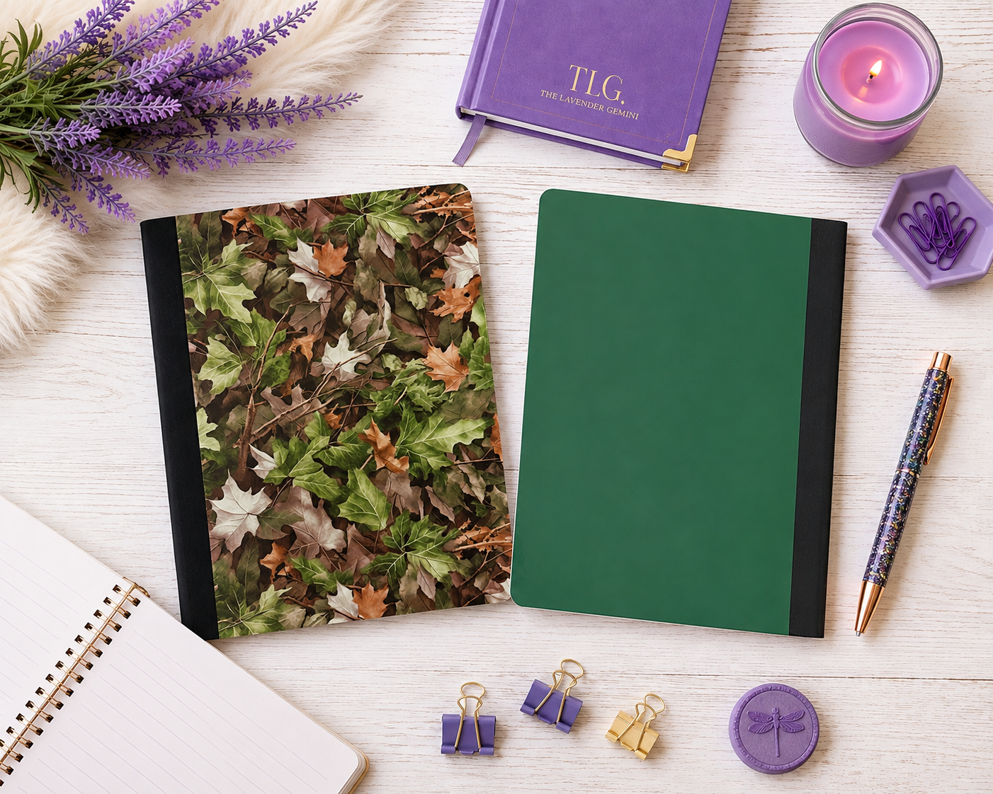 Decorative Vinyl Covered Composition Notebook Fallen Leaves 1