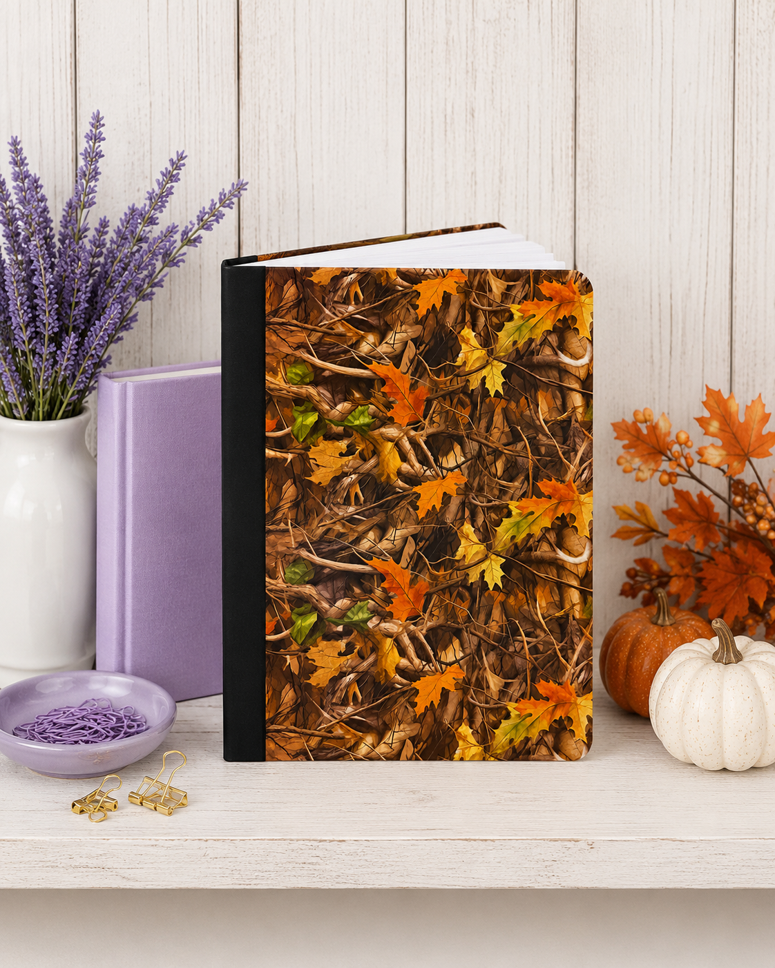 Decorative Vinyl Covered Composition Notebook Fallen Leaves 2