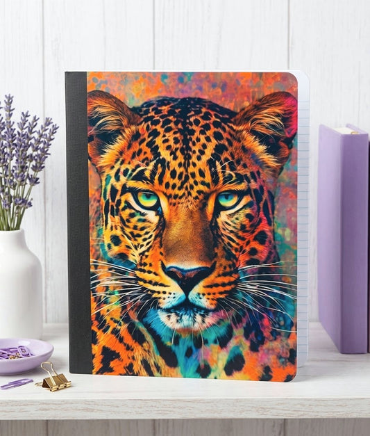 Decorative Vinyl Covered Composition Notebook Neon Leopard