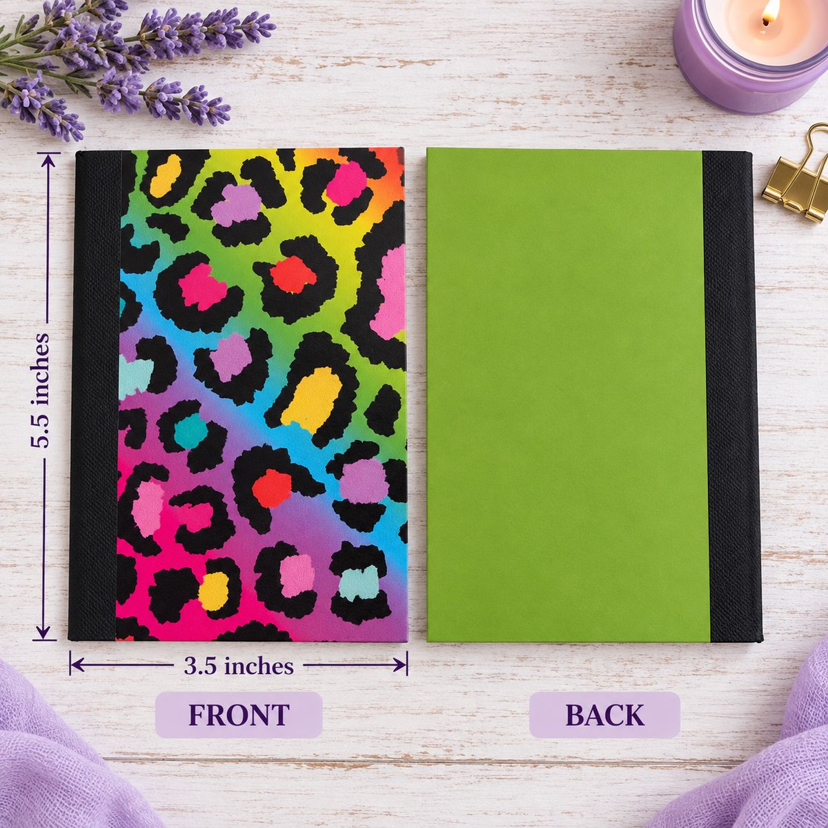 Decorative Vinyl Covered MINIATURE Composition Notebook Animal Print 5