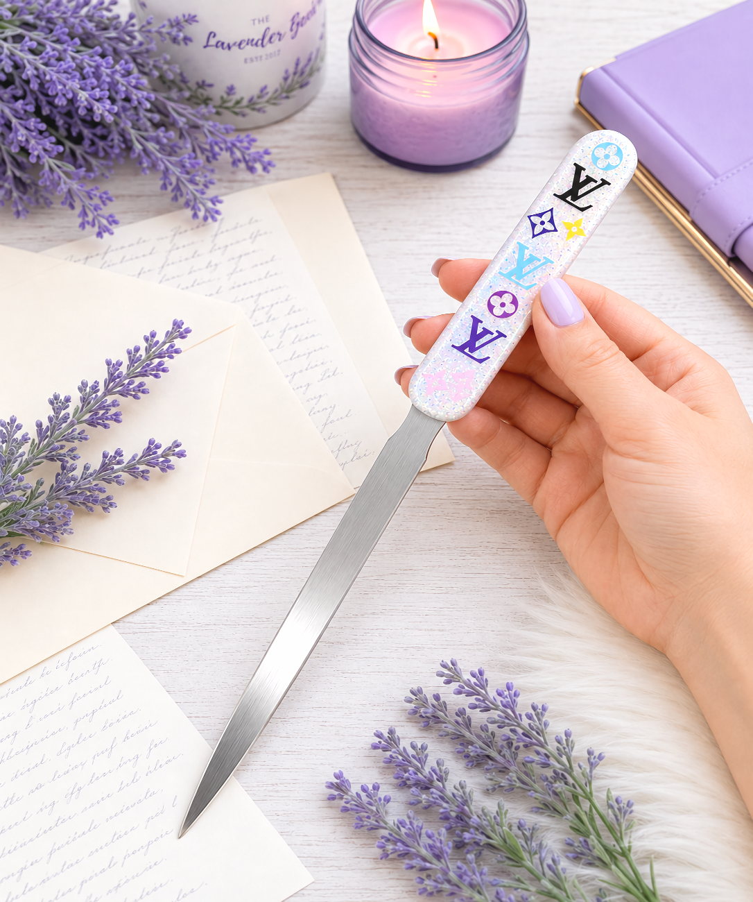 Handmade Louis V Glittered Letter Opener