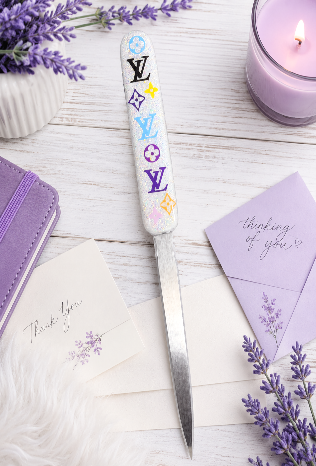 Handmade Louis V Glittered Letter Opener