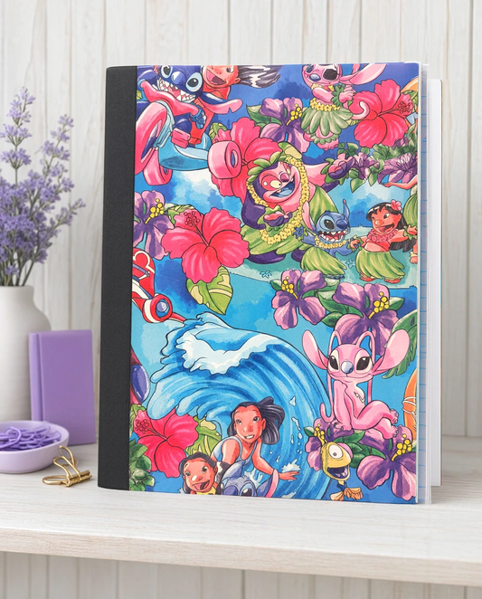 Decorative Vinyl Covered Composition Notebook Stitch and Friends