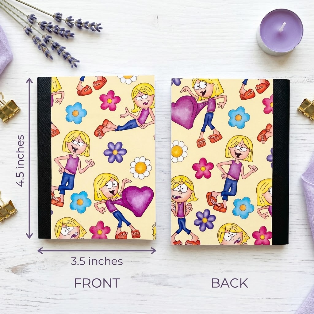 Decorative Vinyl Covered MINIATURE Composition Notebook Lizzie McGuire