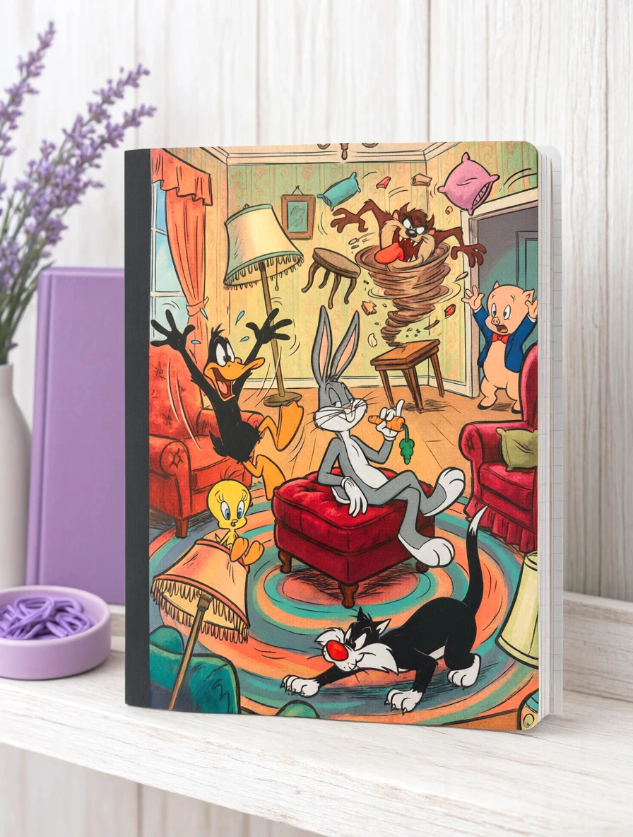 Decorative Vinyl Covered Composition Notebook Looney Tunes