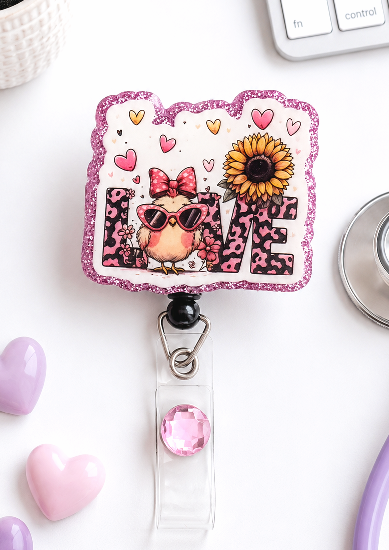 Handmade Love Sunflower Valentine's Day Badge Reel