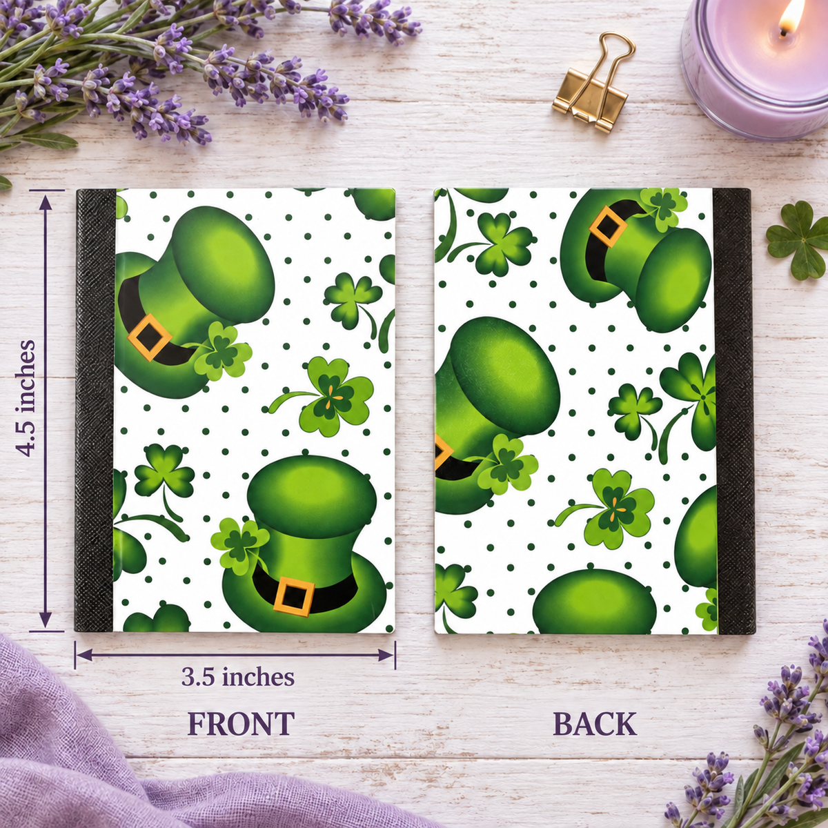 Decorative Vinyl Covered MINIATURE Composition Notebook St Patricks