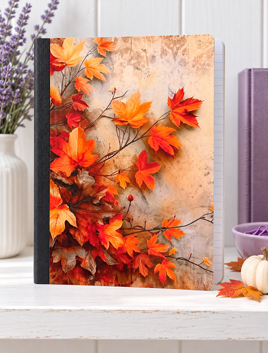 Decorative Vinyl Covered Composition Notebook Maple Leaves
