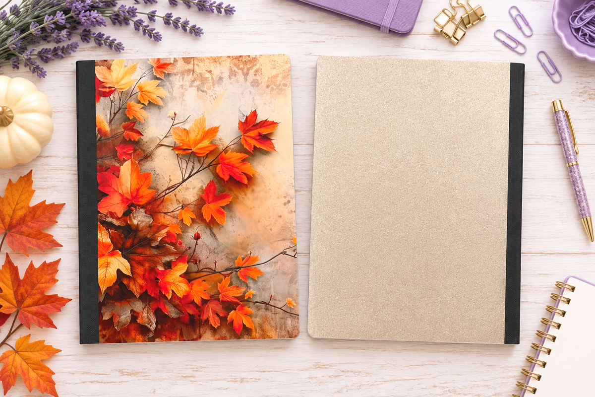 Decorative Vinyl Covered Composition Notebook Maple Leaves