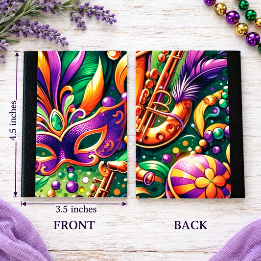 Decorative Vinyl Covered MINIATURE Composition Notebook Mardi Gras 3
