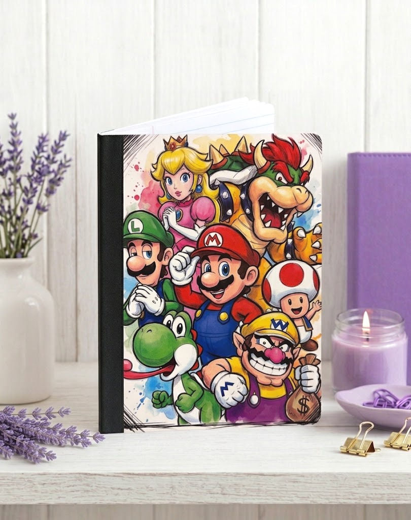 Decorative Vinyl Covered Composition Notebook Super Mario