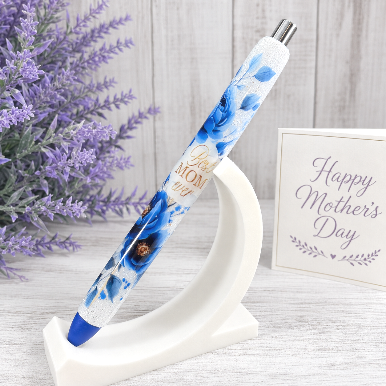 Wrapped Handmade Best Mom glitter pen with free refill 7
