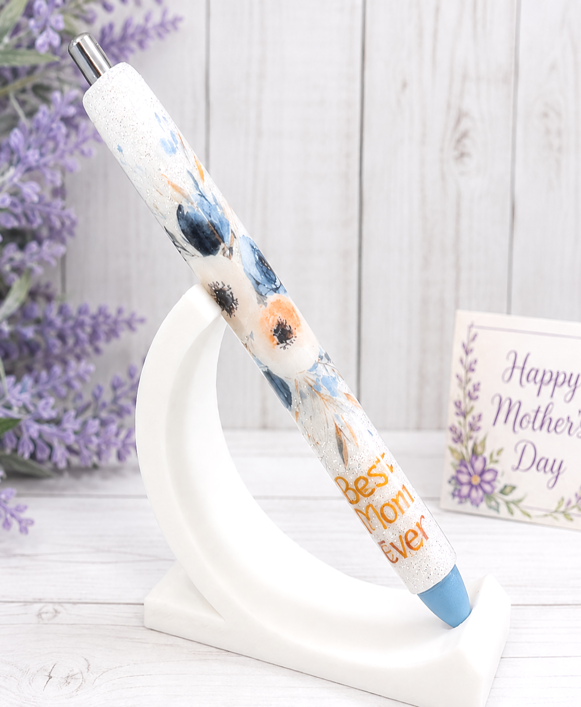 Wrapped Handmade Best Mom glitter pen with free refill 3