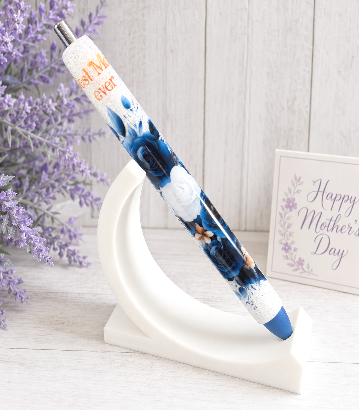 Wrapped Handmade Best Mom glitter pen with free refill 4