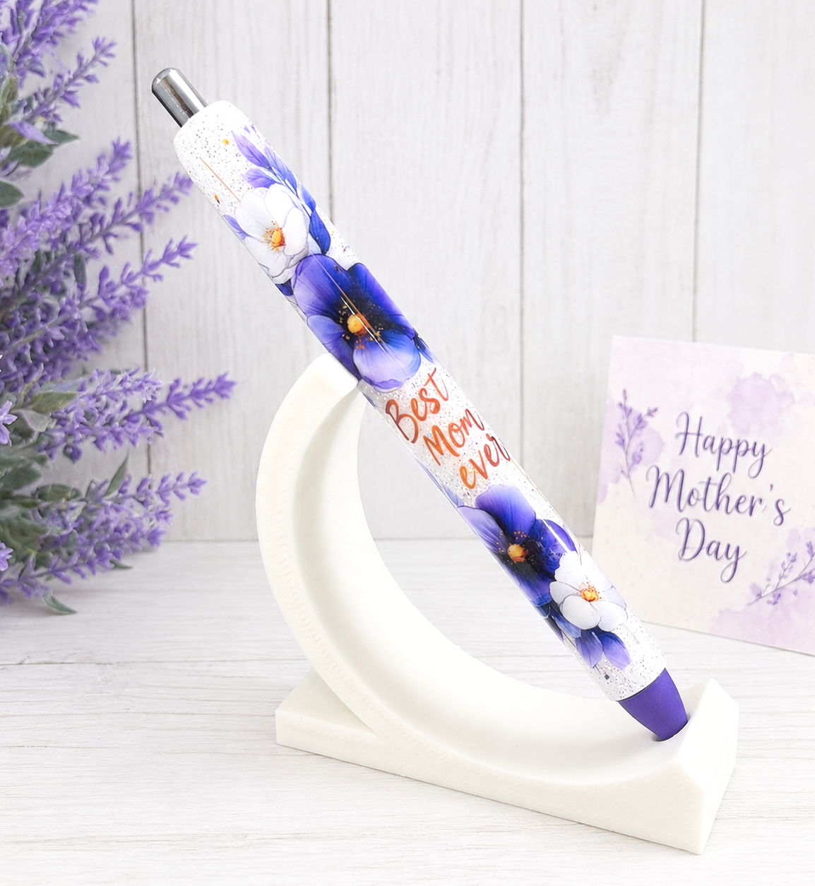 Wrapped Handmade Best Mom glitter pen with free refill 6