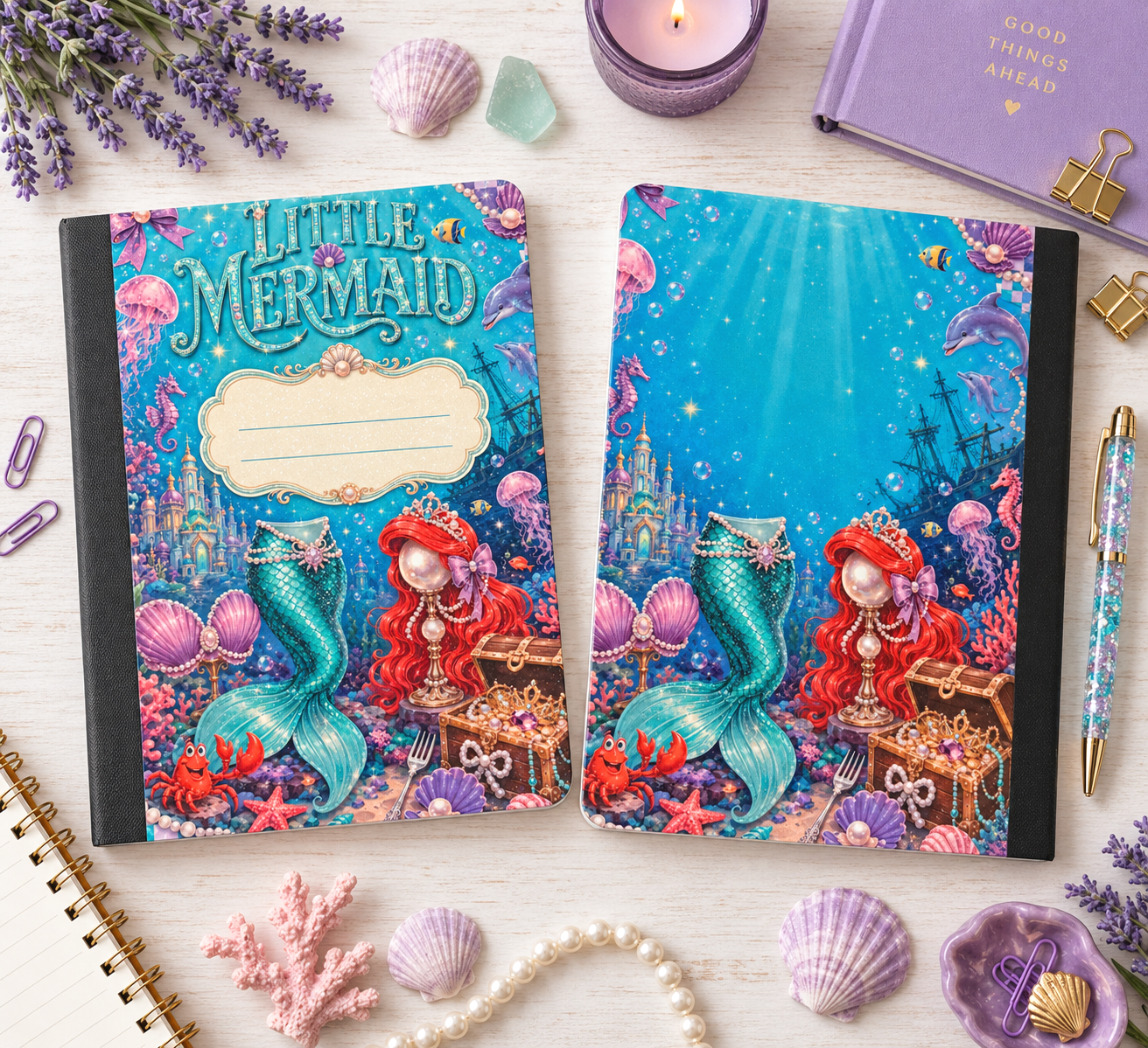 Decorative Vinyl Covered Composition Notebook Little Mermaid