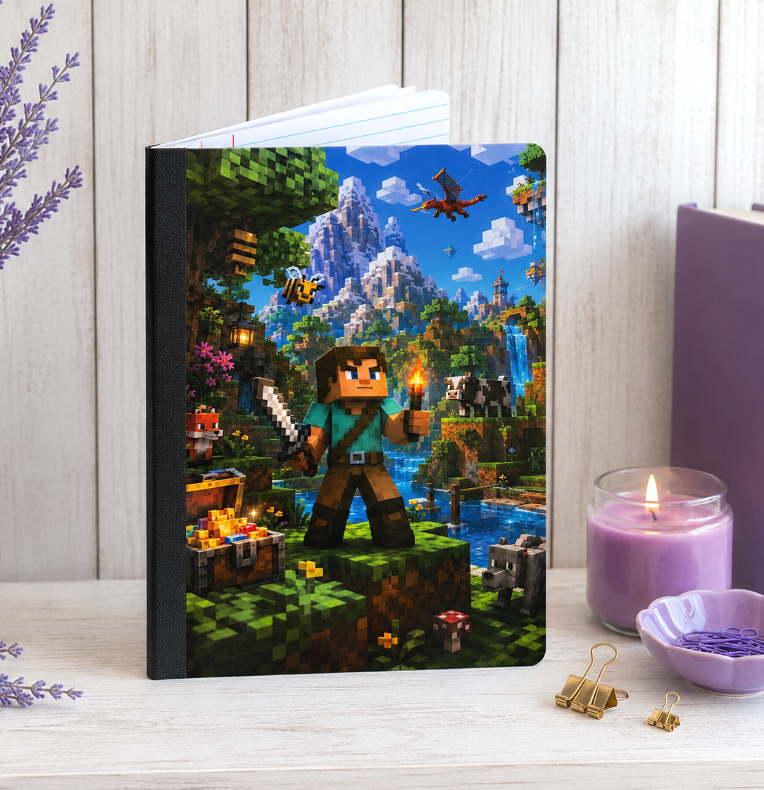 Decorative Vinyl Covered Composition Notebook Minecraft