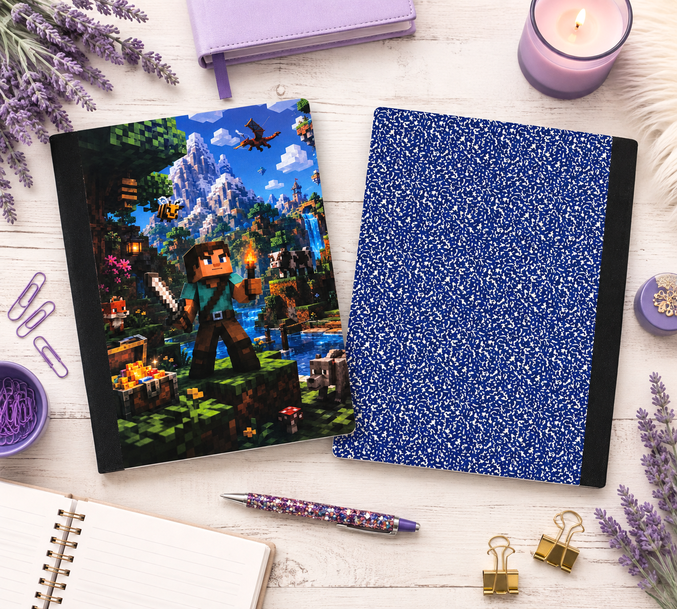 Decorative Vinyl Covered Composition Notebook Minecraft