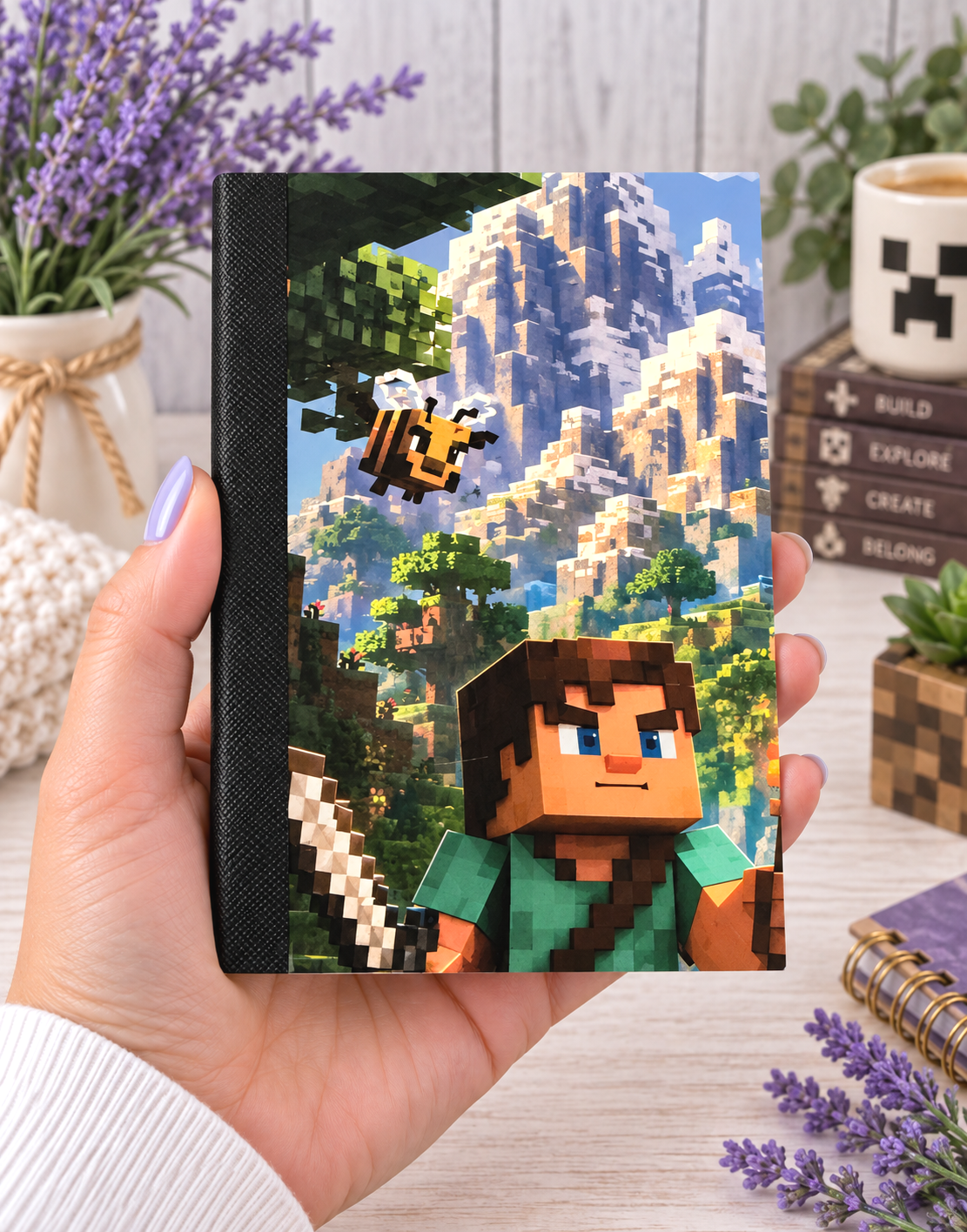 Decorative Vinyl Covered MINIATURE Composition Notebook Minecraft