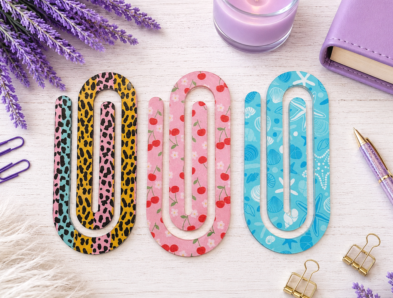 Jumbo Decorative Acrylic Paper Clip Misc 6