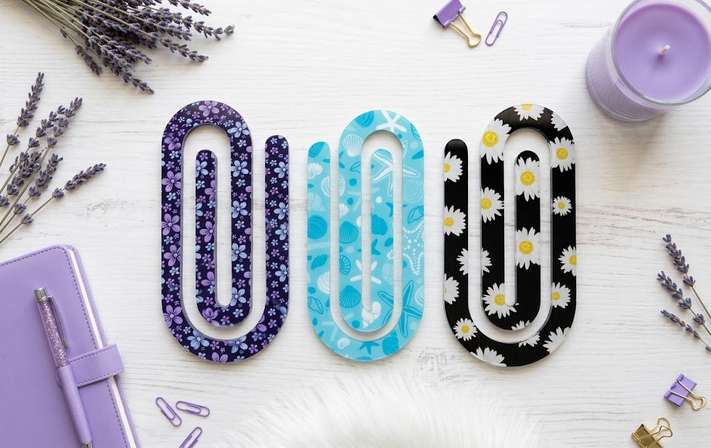 Jumbo Decorative Acrylic Paper Clip Misc 8