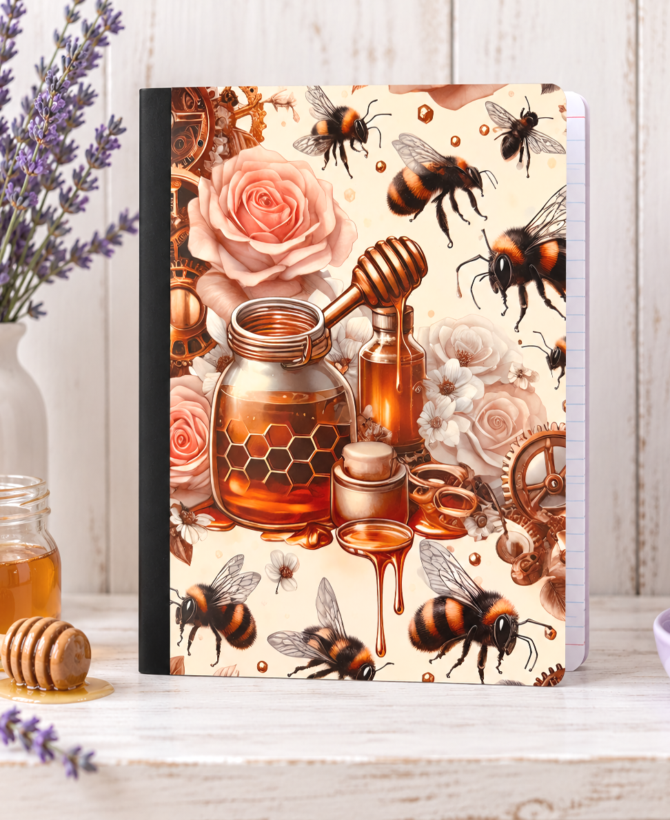 Decorative Vinyl Covered Composition Notebook Honeybees