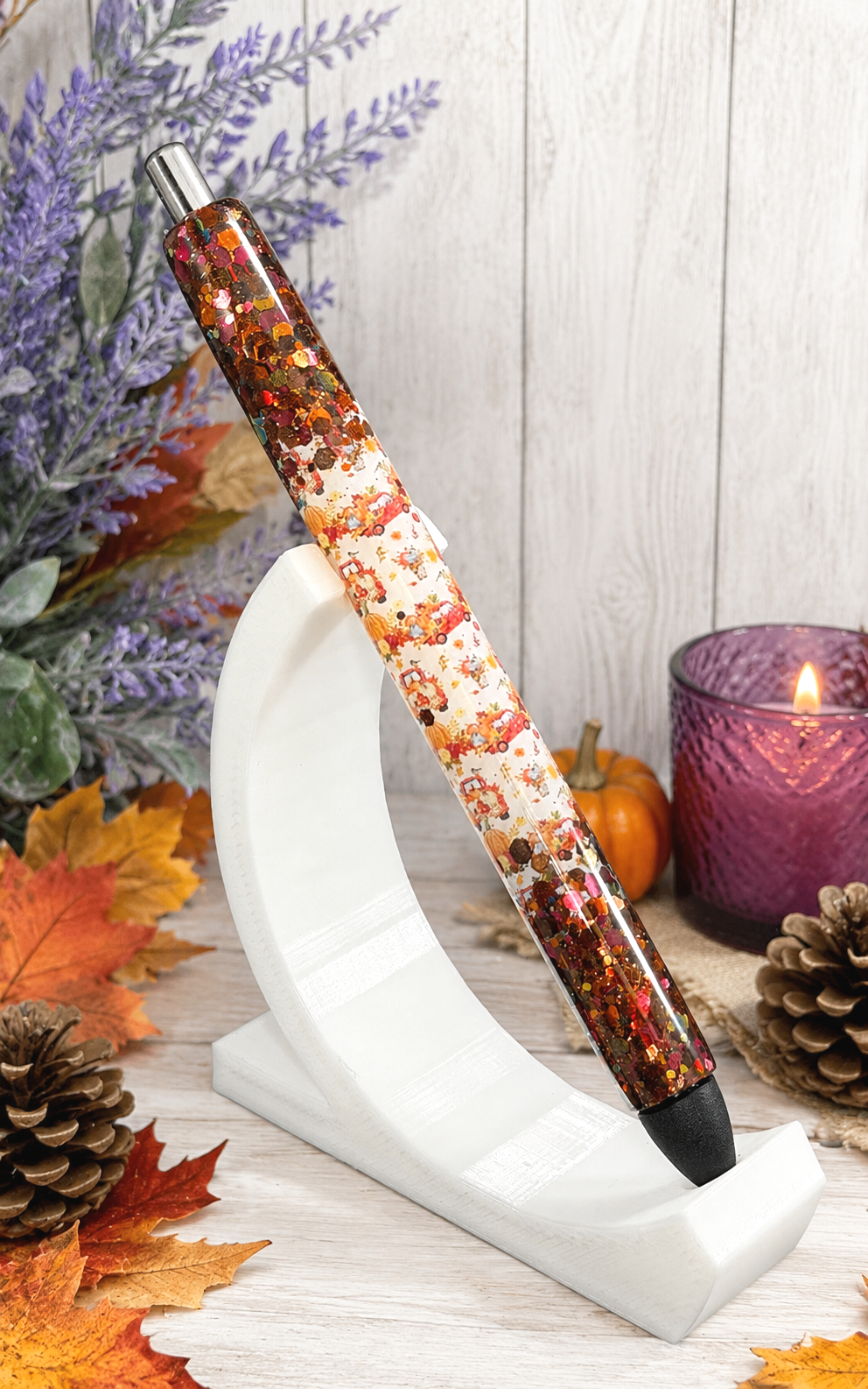 Handmade Pumpkin Patch ombre brown pen with free refill