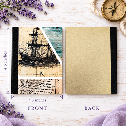Decorative Vinyl Covered MINIATURE Composition Notebook Nautical