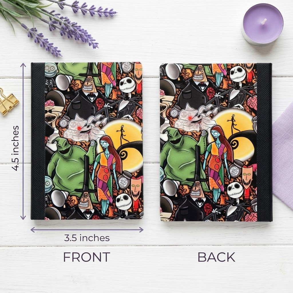 Decorative Vinyl Covered MINIATURE Composition Notebook Jack Sally Oogie